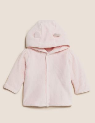 

Girls M&S Collection Cotton Rich Velour Hooded Jacket (0-3 Yrs) - Pink, Pink