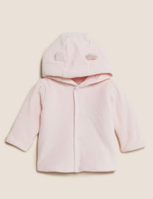 Cotton Rich Velour Hooded Jacket (0-3 Yrs) - ES