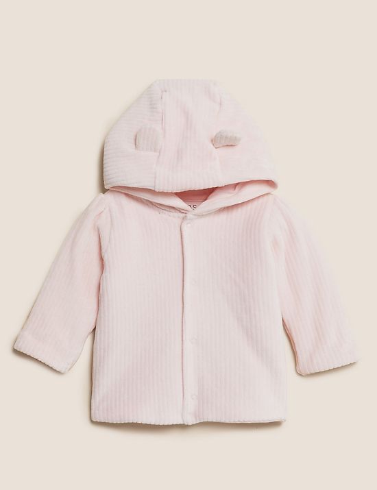 Cotton Rich Velour Hooded Jacket (0-3 Yrs)