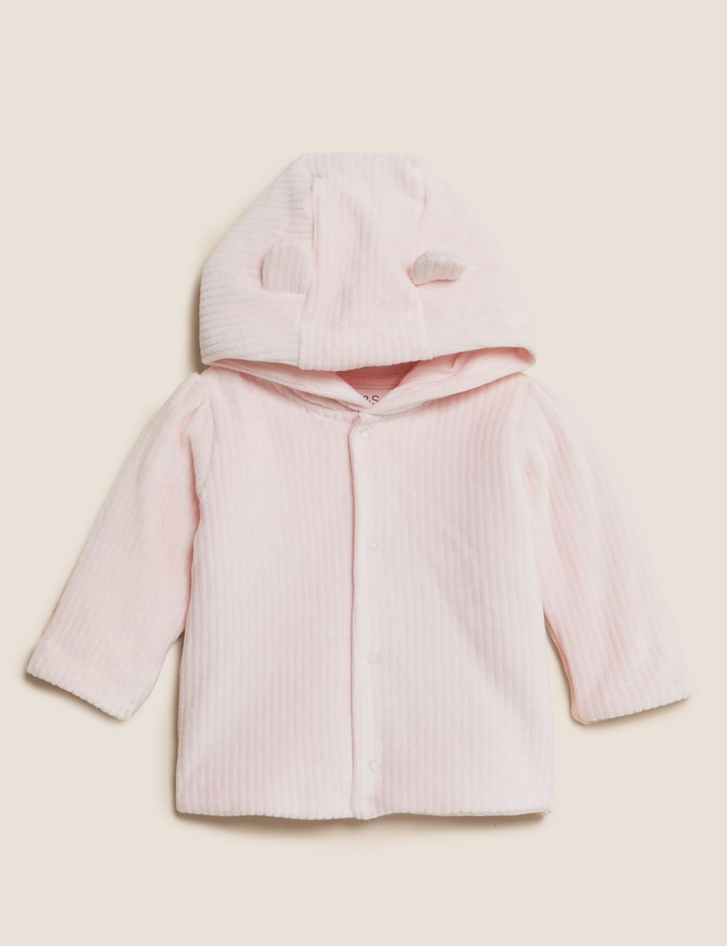 Cotton Rich Velour Hooded Jacket (0-3 Yrs) image 1