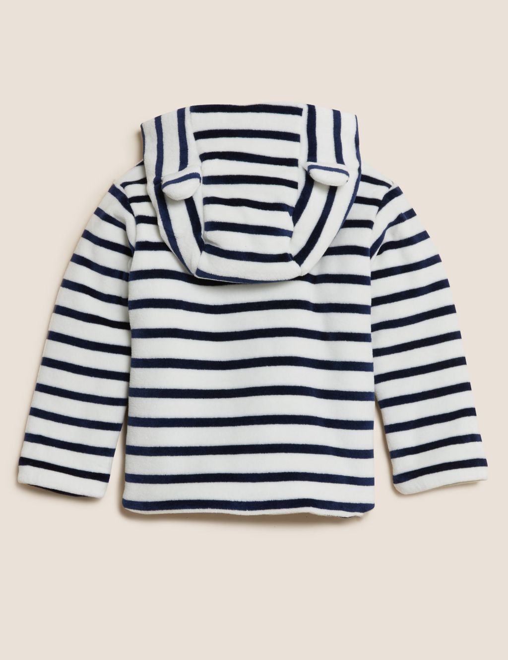 Cotton Rich Velour Striped Hooded Jacket (0-3 Yrs) image 2