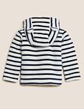 Cotton Rich Velour Striped Hooded Jacket