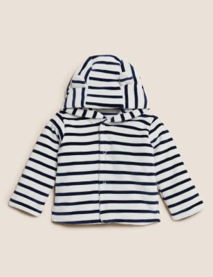 

Boys M&S Collection Cotton Rich Velour Striped Hooded Jacket (0-3 Yrs) - Multi, Multi