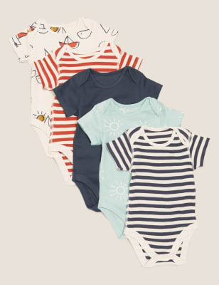 

Boys M&S Collection 5pk Pure Cotton Printed Bodysuits (0-3 Yrs) - Multi, Multi