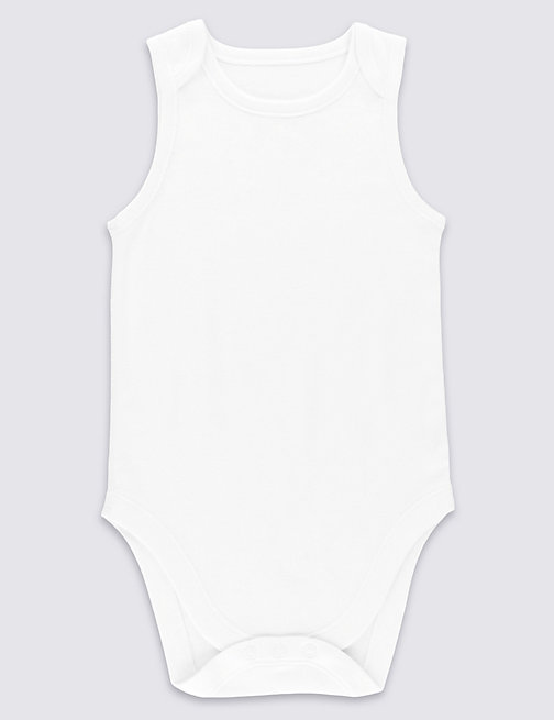 Marks And Spencer Unisex,Boys,Girls M&S Collection Adaptive Pure Cotton Bodysuit (3-16 Yrs) - White