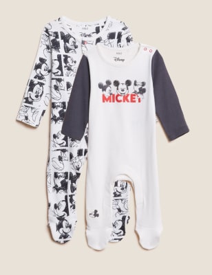

Boys M&S Collection 2pk Pure Cotton Mickey Mouse™ Sleepsuits (0-3 Yrs) - Cream Mix, Cream Mix
