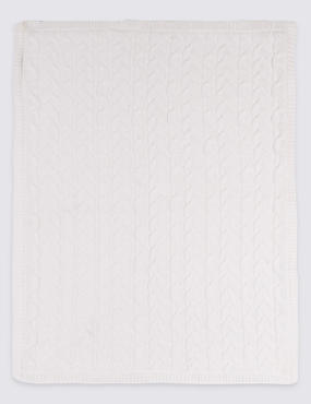 Couverture en maille torsadée 100&nbsp;% coton avec doublure en polaire