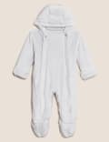 Velour Striped Pramsuit (0-12 Mths)