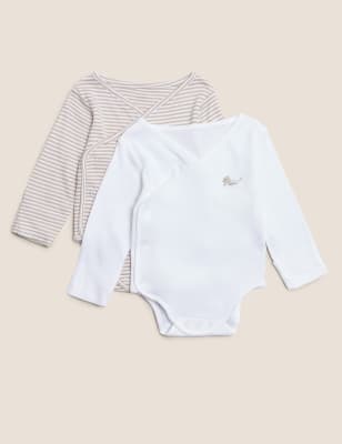 

Unisex,Boys,Girls M&S Collection 2pk Organic Cotton Striped Bodysuits (7lbs - 12 Mths) - Opaline Mix, Opaline Mix