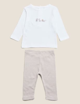 

Unisex,Boys,Girls M&S Collection 2pc Organic Cotton Embroidered Outfit (7lbs- 12 Mths) - Opaline Mix, Opaline Mix