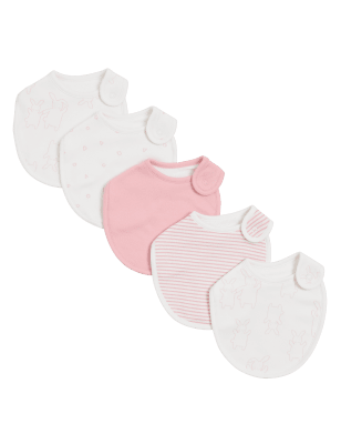 

M&S Collection 5er-Pack gemusterte Baumwolllätzchen - Pink, Pink