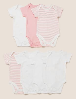 

Unisex,Boys,Girls M&S Collection 7pk Pure Cotton Printed Bodysuits (0-3 Yrs) - Pink, Pink