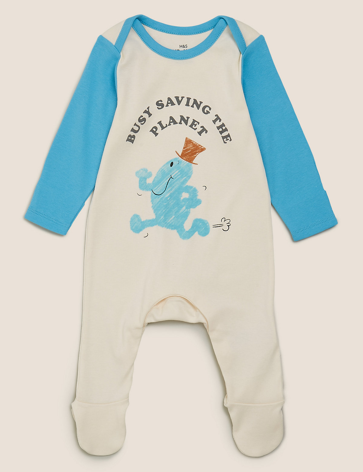 2 Pack Pure Cotton Mr Men™ Sleepsuits (0-3 Yrs)