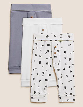 Pack de 3 leggings de algodón estampados (0-3&nbsp;años)