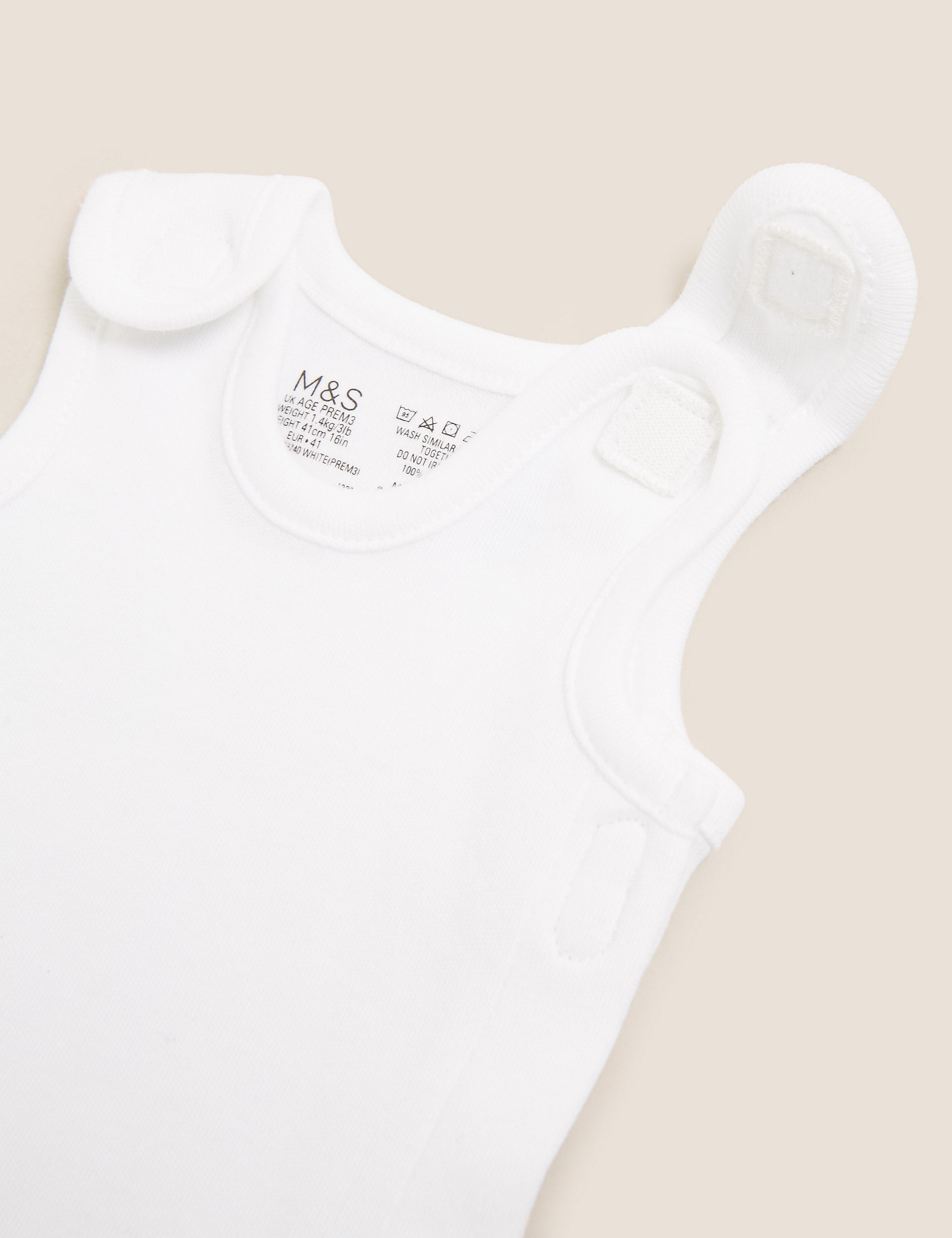 三件裝純棉早產嬰兒緊身連身衣（3 至 4 磅）