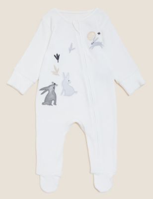 

Unisex,Boys,Girls M&S Collection Cotton Rich Velour Bunny Sleepsuit (7lbs - 12 Mths) - Ivory Mix, Ivory Mix