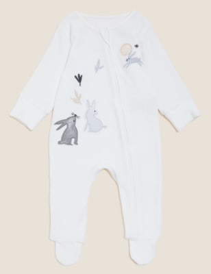 

M&S Collection Schlafanzug aus Velours mit hohem Baumwollanteil und Häschenmotiv (3,2 kg - 12 M.) - Ivory Mix, Ivory Mix
