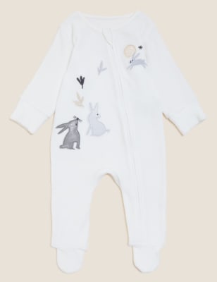 

Unisex,Boys,Girls M&S Collection Cotton Rich Velour Bunny Sleepsuit (7lbs - 12 Mths) - Ivory Mix, Ivory Mix