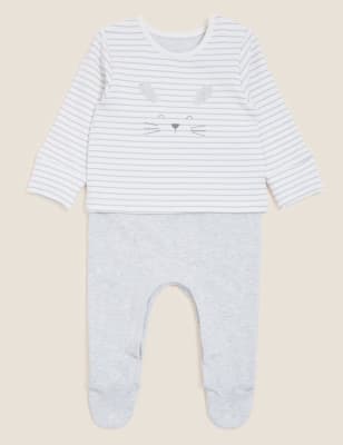 

M&S Collection Pijama de bebé de algodón con estampado de conejitos (7 lbs-12 meses) - Ivory Mix, Ivory Mix