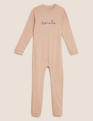 

Unisex,Boys,Girls M&S Collection Adaptive Pure Cotton Smile Slogan Sleepsuit (3-16 Yrs) - Biscuit, Biscuit