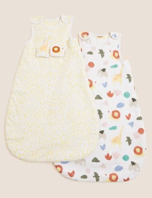 

Unisex,Boys,Girls M&S Collection 2pk Pure Cotton 2.5 Tog Sleeping Bags (0-36 Mths) - Cream Mix, Cream Mix