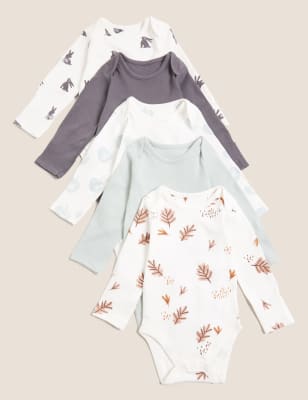 

Unisex,Boys,Girls M&S Collection 5pk Pure Cotton Print Bodysuits (7lbs-12 Mths) - Multi, Multi