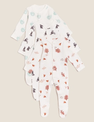 

Unisex,Boys,Girls M&S Collection 3pk Pure Cotton Print Sleepsuits (61/2lbs- 3 Yrs) - Ivory Mix, Ivory Mix