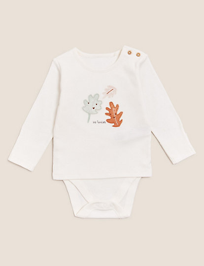 3pk Pure Cotton Integrated Bodysuits (0-3 Yrs)