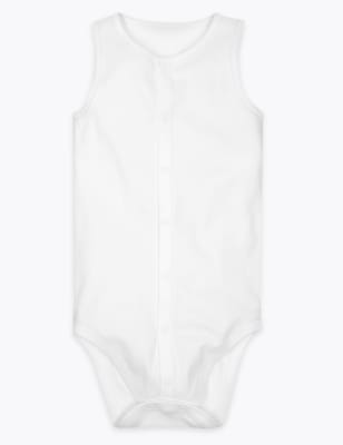 Marks And Spencer Unisex,Boys,Girls M&S Collection Adaptive Pure Cotton Bodysuit (7lbs-16 Yrs) - White, White