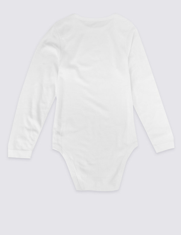 Flat Seams Pure Cotton Long Sleeve Bodysuit (3-16 Yrs) - QA