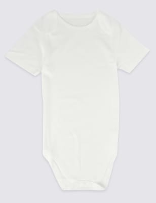 Marks And Spencer Unisex,Boys,Girls M&S Collection Adaptive Pure Cotton Bodysuit (3-16 Yrs) - White