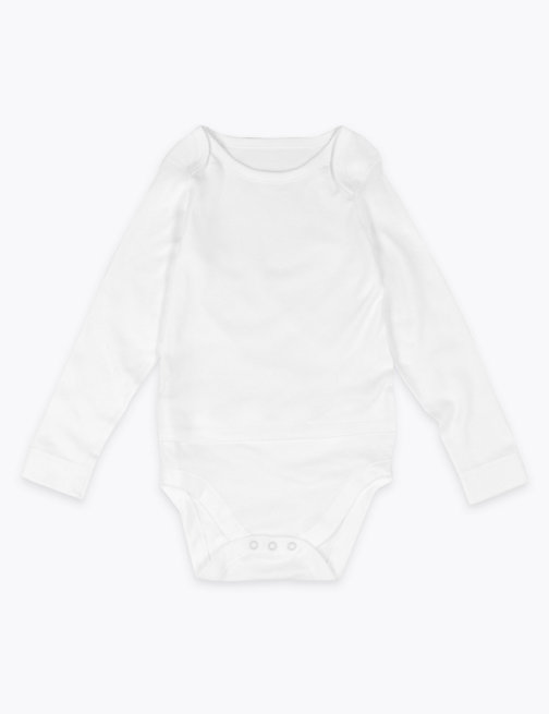 Marks And Spencer Unisex,Boys,Girls M&S Collection Adaptive Pure Cotton Bodysuit (7lbs-16 Yrs) - White, White