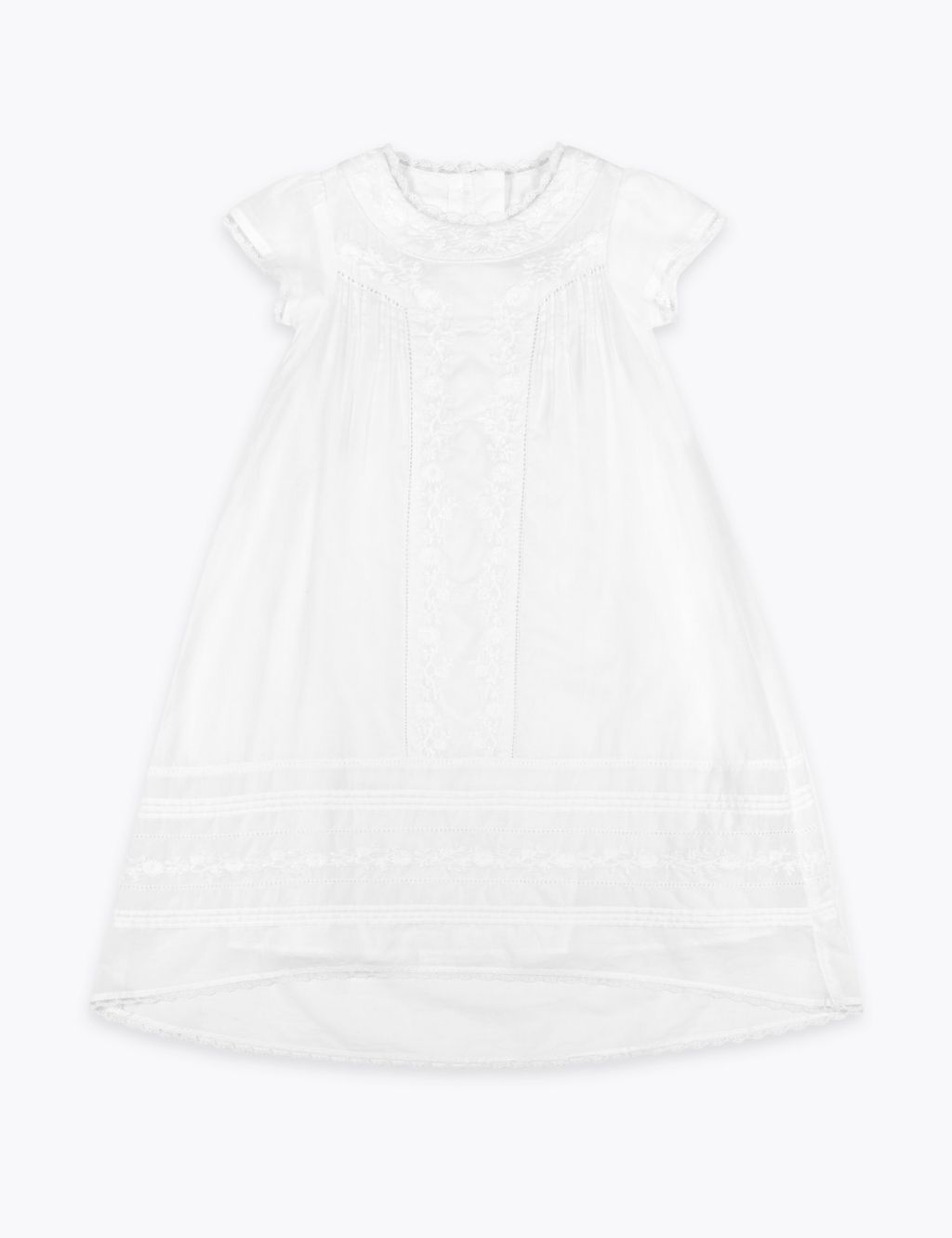 Pure Cotton Embroidered Christening Baby Dress (0-12 Mths) image 2