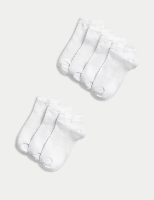 7pk of Cotton Rich Trainer Liner Socks - EE