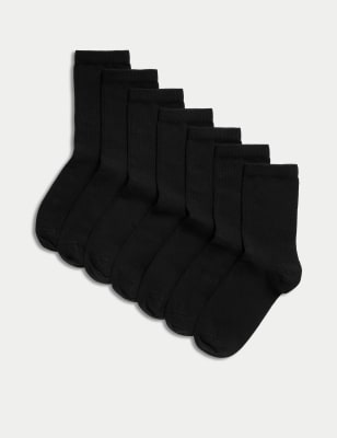 Lot de 7 paires de chaussettes hauteur cheville pour l'école - Black