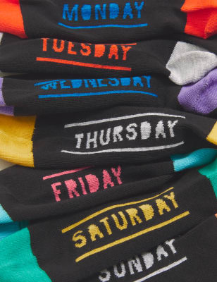 

M&S Collection Pack de 7 pares de calcetines escolares para los 7 días de la semana - Black Mix, Black Mix