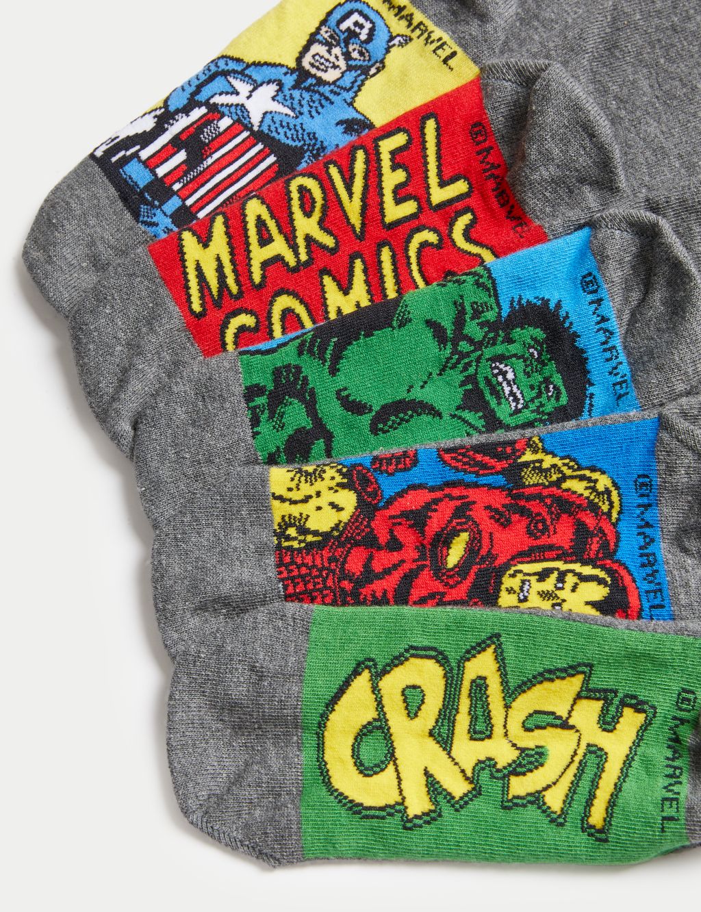5pk Cotton Blend Marvel™ School Socks image 2