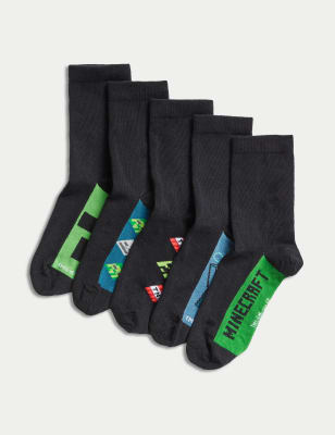 Neutral Animal Black Footbed Ankle Socks 5 Pack