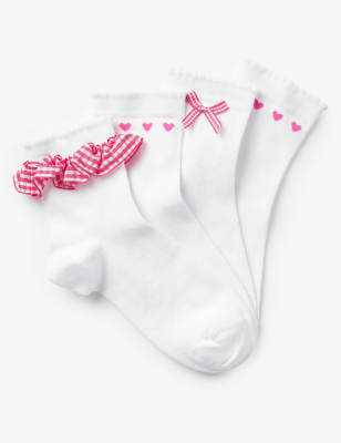 

Girls M&S Collection 4pk Cotton Rich School Socks (2-14 Yrs) - Pink Mix, Pink Mix