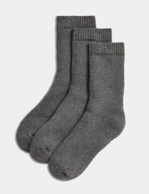 3pk Cotton Blend Thermal Socks (7-10 Yrs)