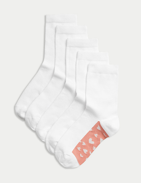 5pk Cotton Rich Heart School Socks (2-14 Yrs) - SG
