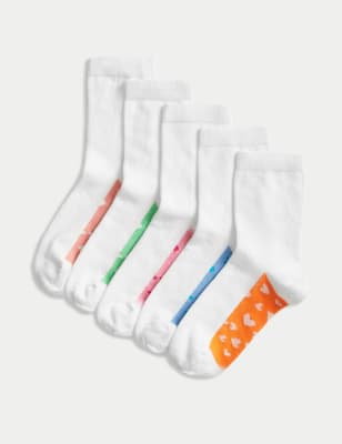 

Girls M&S Collection 5pk Cotton Rich Heart School Socks (2-14 Yrs) - White Mix, White Mix