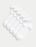 5er-Pack Socken aus Baumwollmischgewebe mit Rüschen (22,5–40,5)