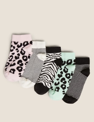 Lot de 3 paires de socquettes en coton à motif animal - Multi