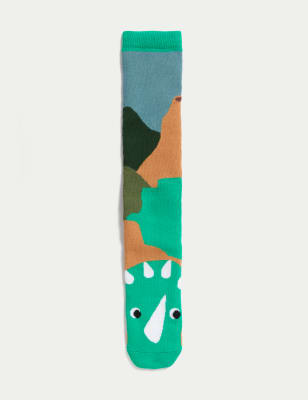 

Boys M&S Collection Cotton Rich Dinosaur Welly Socks - Multi, Multi