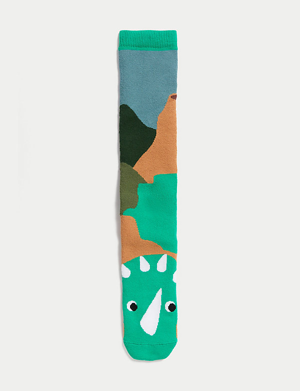 Calcetines tipo bota de algodón con diseño de dinosaurios - ES
