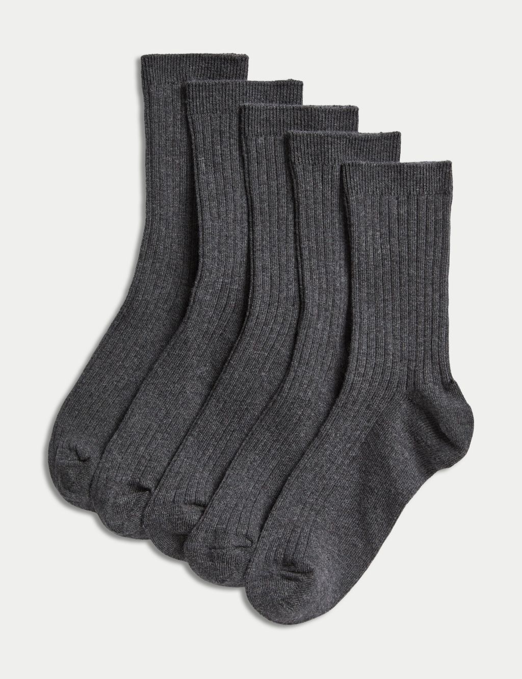 5pk of Ribbed School Socks image 1
