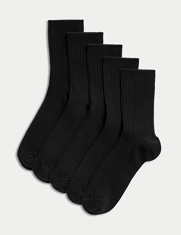 5pk of Ribbed School Socks - US