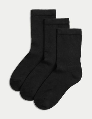 M&S 3pk of Ultimate Comfort Socks - 12+3+ - Black, Black