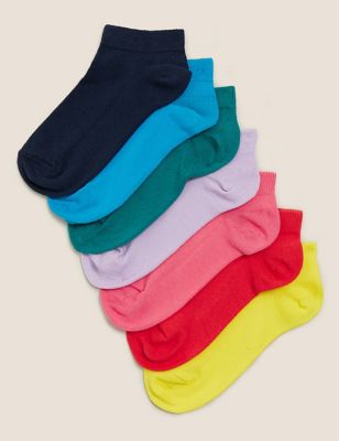 

Unisex,Boys,Girls M&S Collection 7pk Cotton Rich Trainer Liner Socks - Multi/Brights, Multi/Brights